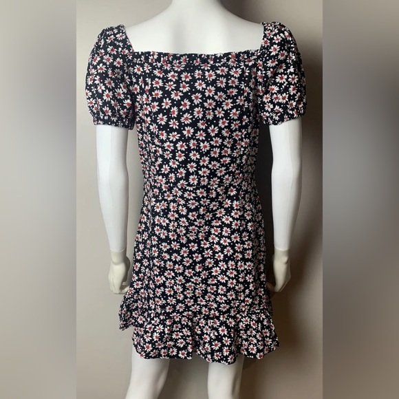 Zara Mini Dress Floral Womens LG 9878 093 Short Sleeve Blk/Red/White Blog Party - Picture 2 of 2